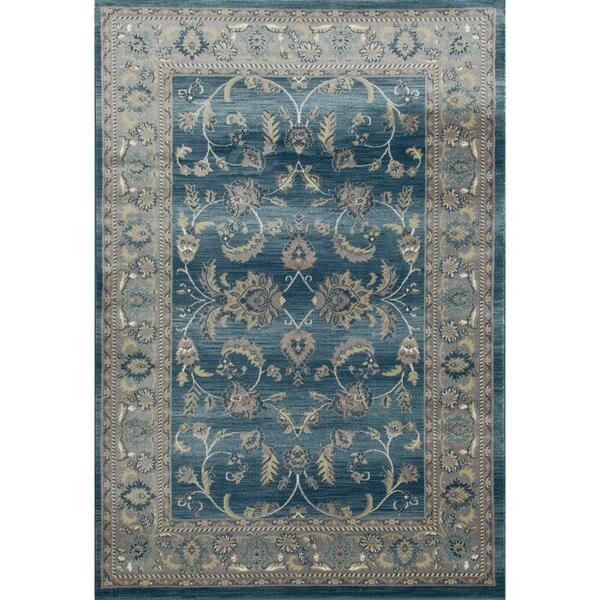 2 X 4 Ft. Arabella Collection Scrollwork Woven Area Rug, Blue, Art Carpet, Mfr#: 841864101960